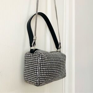 $695 NWOT Alexander Wang Heiress Rhinestone Crystals Mesh Evening Crossbody Bag